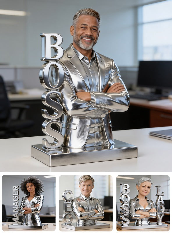 Personalized Custom Photo Older Black Male Boss Custom Shaped Acrylic Plaque Office Desk Gift