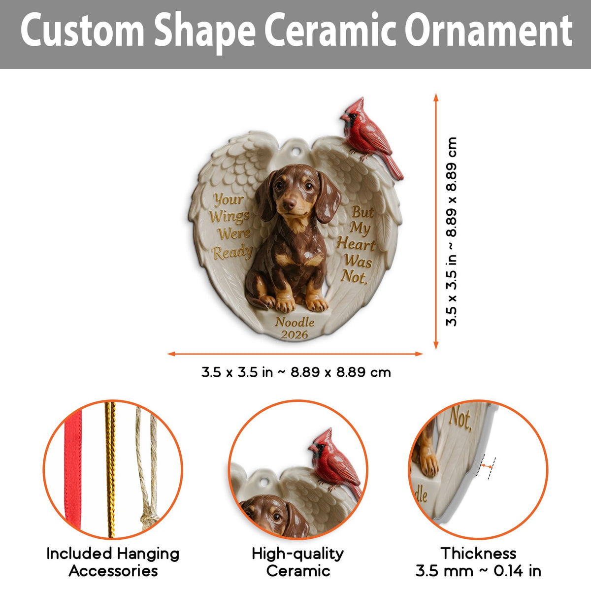 Personalized Custom Photo Adult Golden Retriever Memorial Ceramic Ornament Pet Remembrance Gift