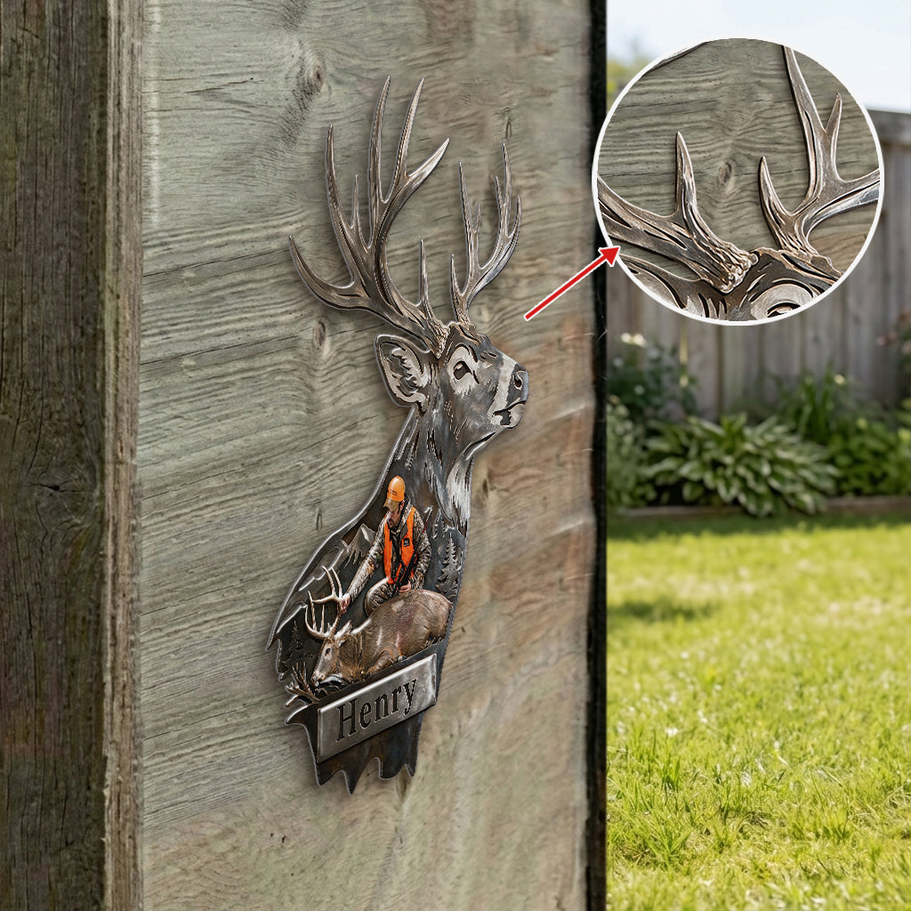 Personalized Custom Photo Black Duck Hunter 3D Cut Metal Sign Hunting Wall Decor