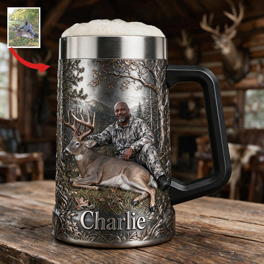 Chope personnalisée Chasseur Noir d'âge moyen avec Cerf