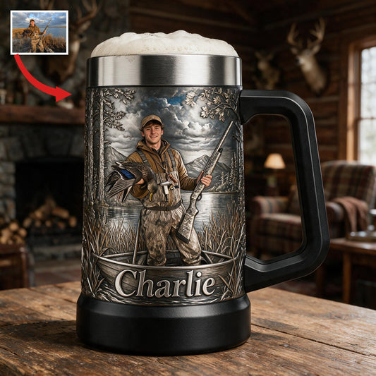 Mug à bière personnalisé pour chasseur de canards - Cadeau pour amateurs de plein air