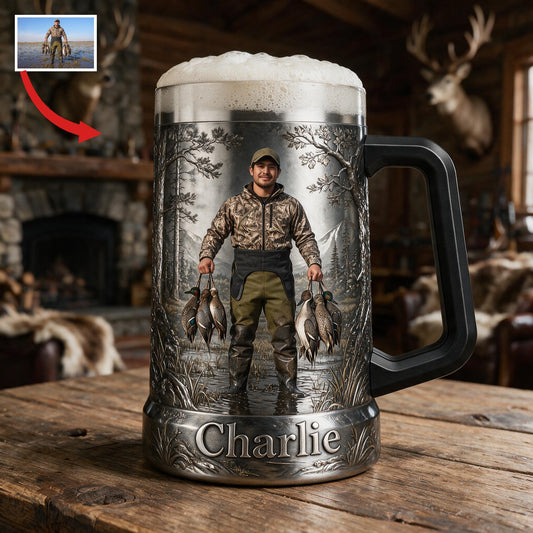 Chope personnalisée Latino Duck Hunter pour les amateurs de bière