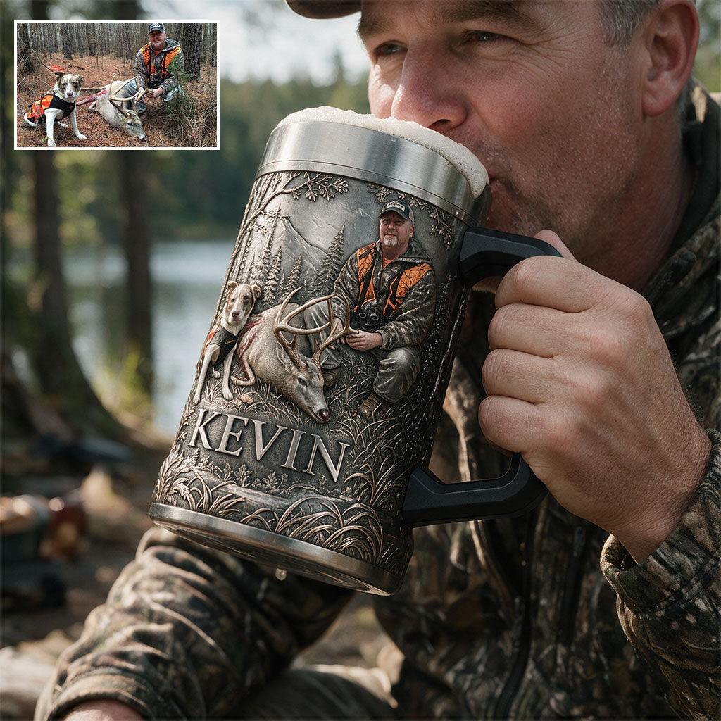 Personalized Duck Hunter Beer Stein Hunting Gift for Outdoorsmen