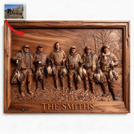 Personalized Custom Photo Duck Hunting Group Wood Sign Hunting Decor Gift