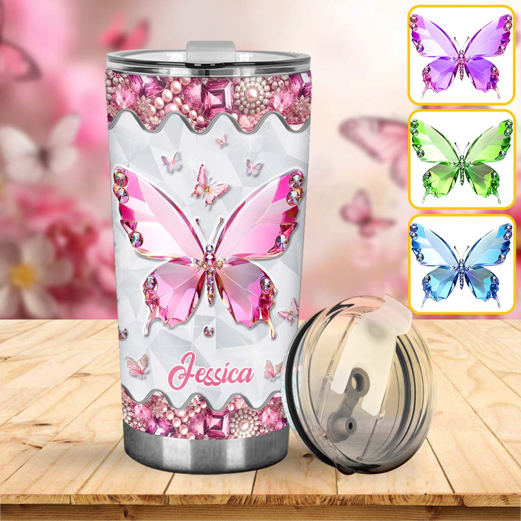 Gobelet papillon personnalisé « J’adore les papillons »