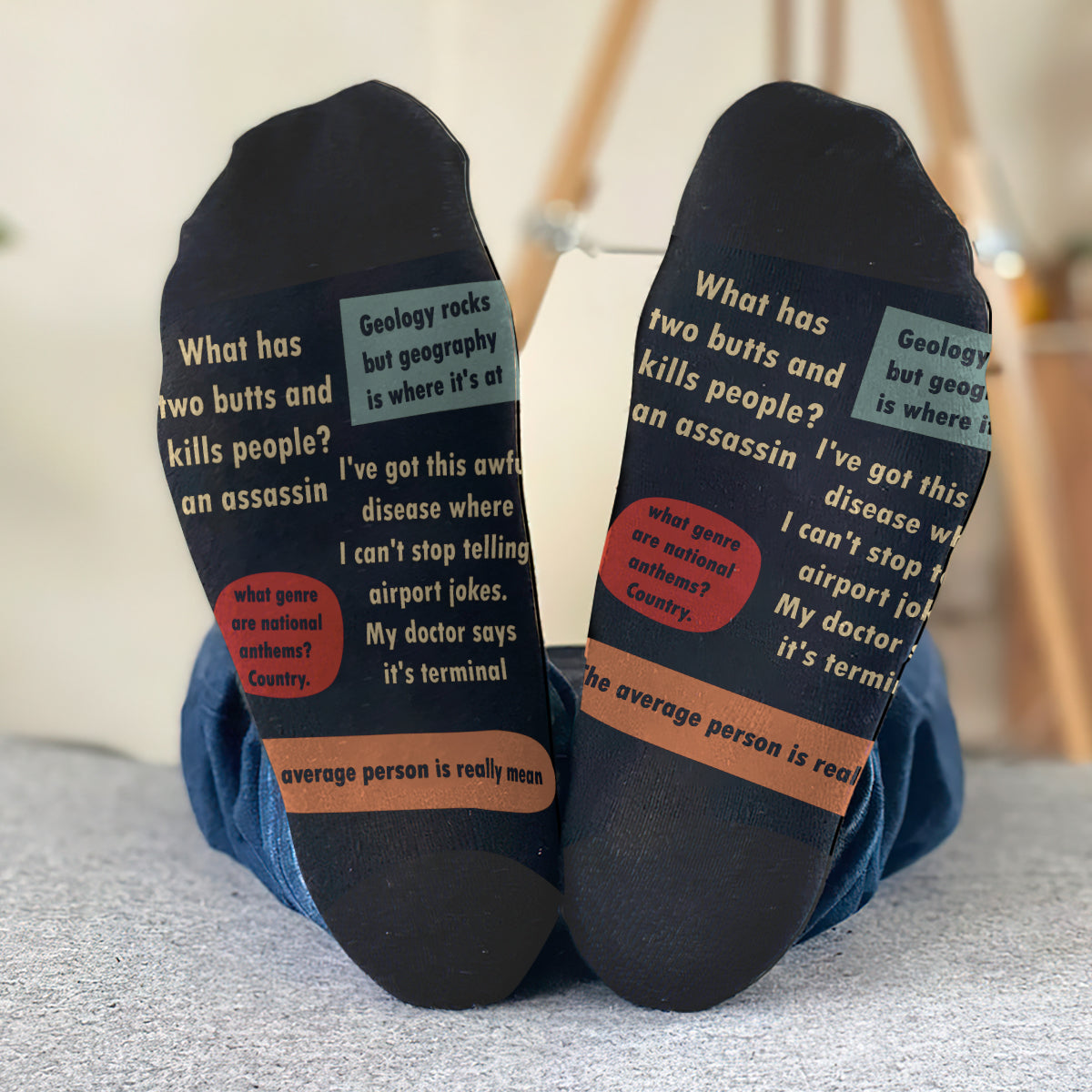 Je garde toutes mes blagues de papa - Chaussettes personnalisées pour la fête des pères