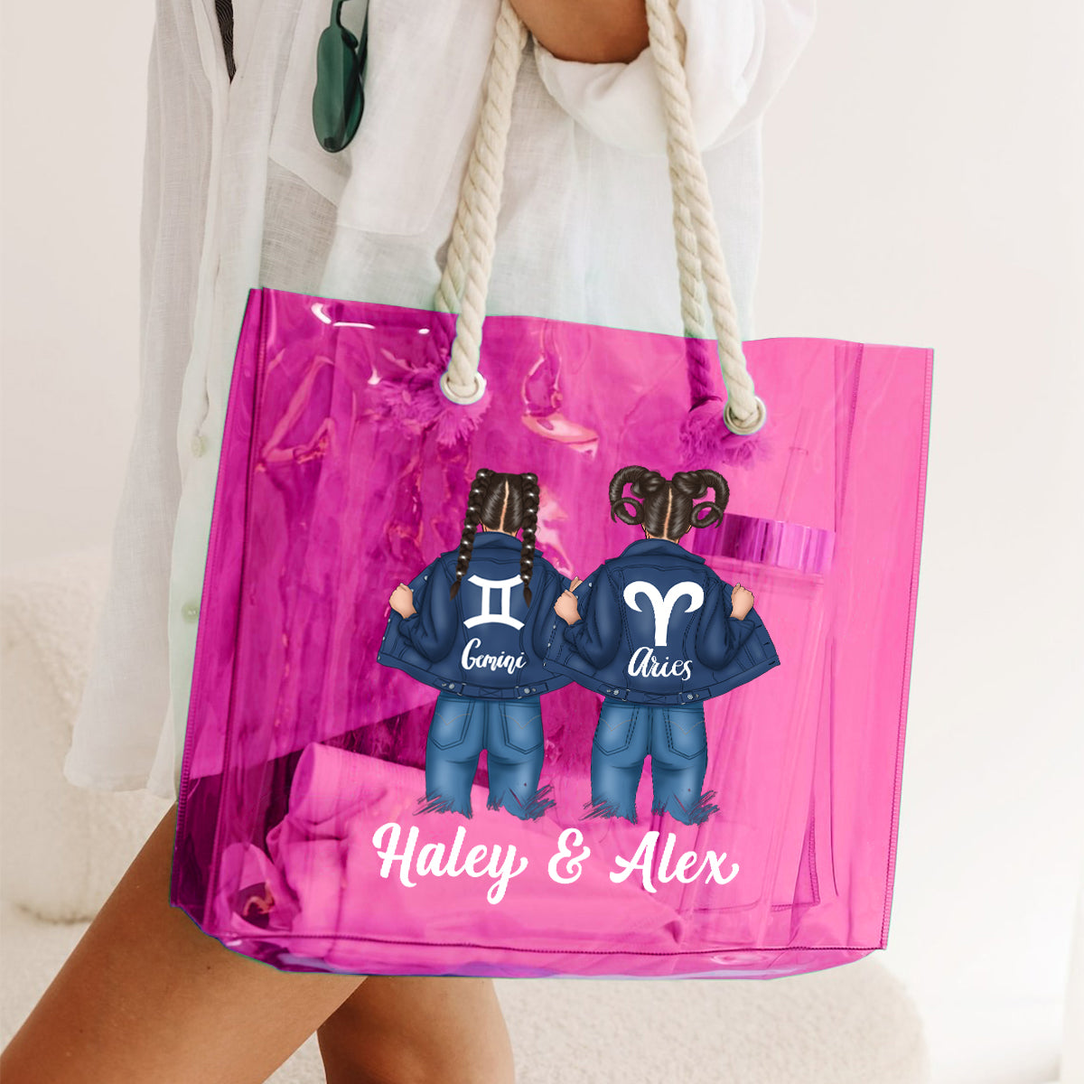Apparently We Are Trouble - Personalized Bestie Clear Tote Bag