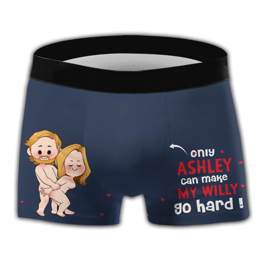 My Willy Go Hard - Personalized Couple Men Boxer Briefs