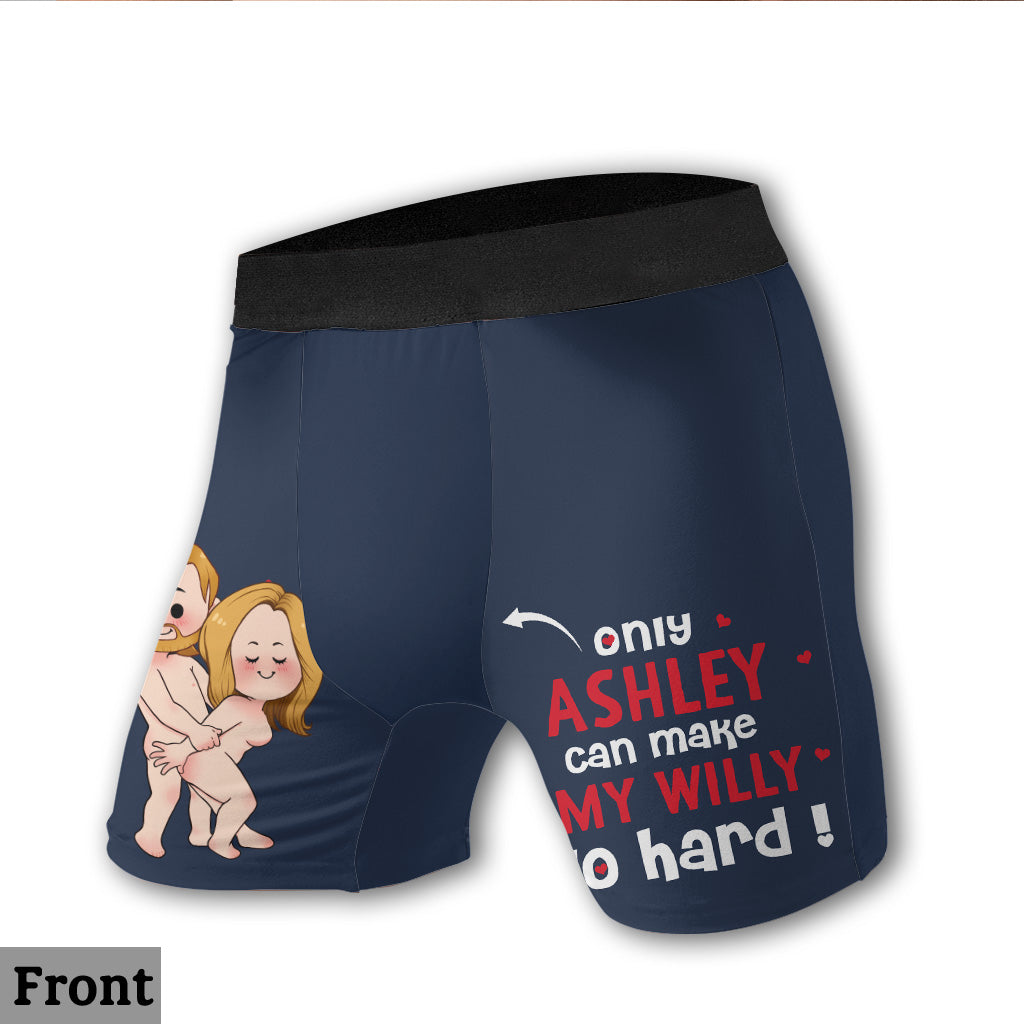 My Willy Go Hard - Personalized Couple Men Boxer Briefs