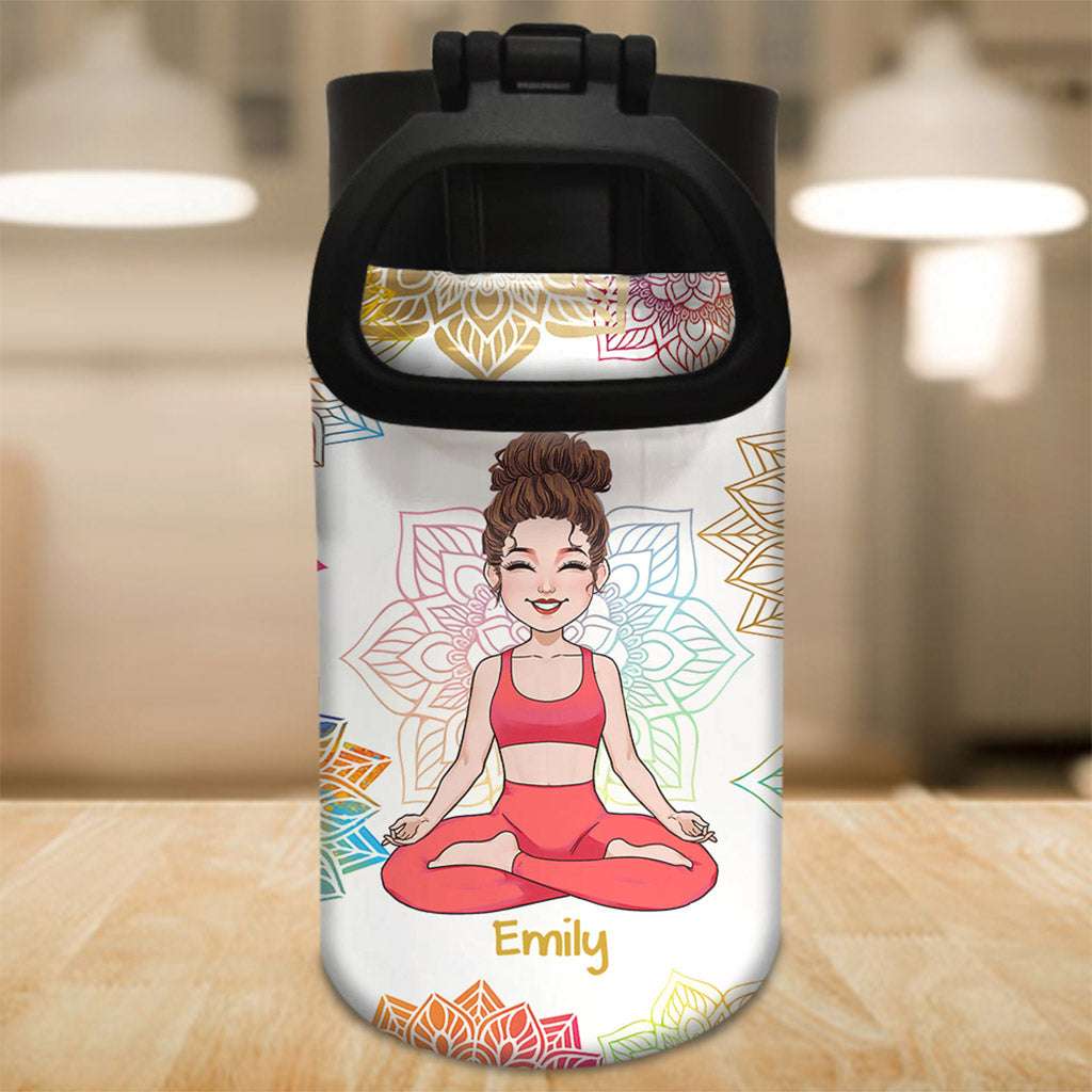 En étant soi-même - Gourde de yoga personnalisée pour enfants