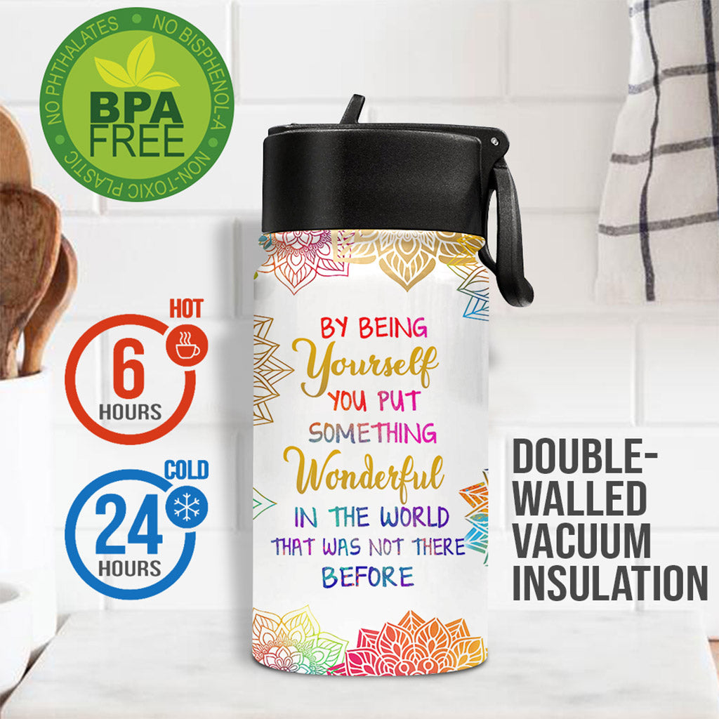 En étant soi-même - Gourde de yoga personnalisée pour enfants