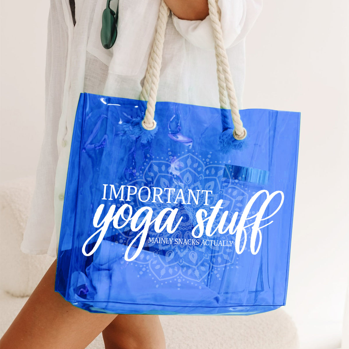 Accessoires de yoga indispensables - Sac fourre-tout transparent personnalisé pour le yoga