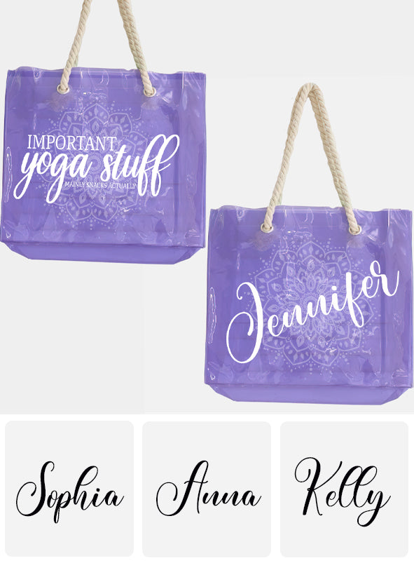 Accessoires de yoga indispensables - Sac fourre-tout transparent personnalisé pour le yoga