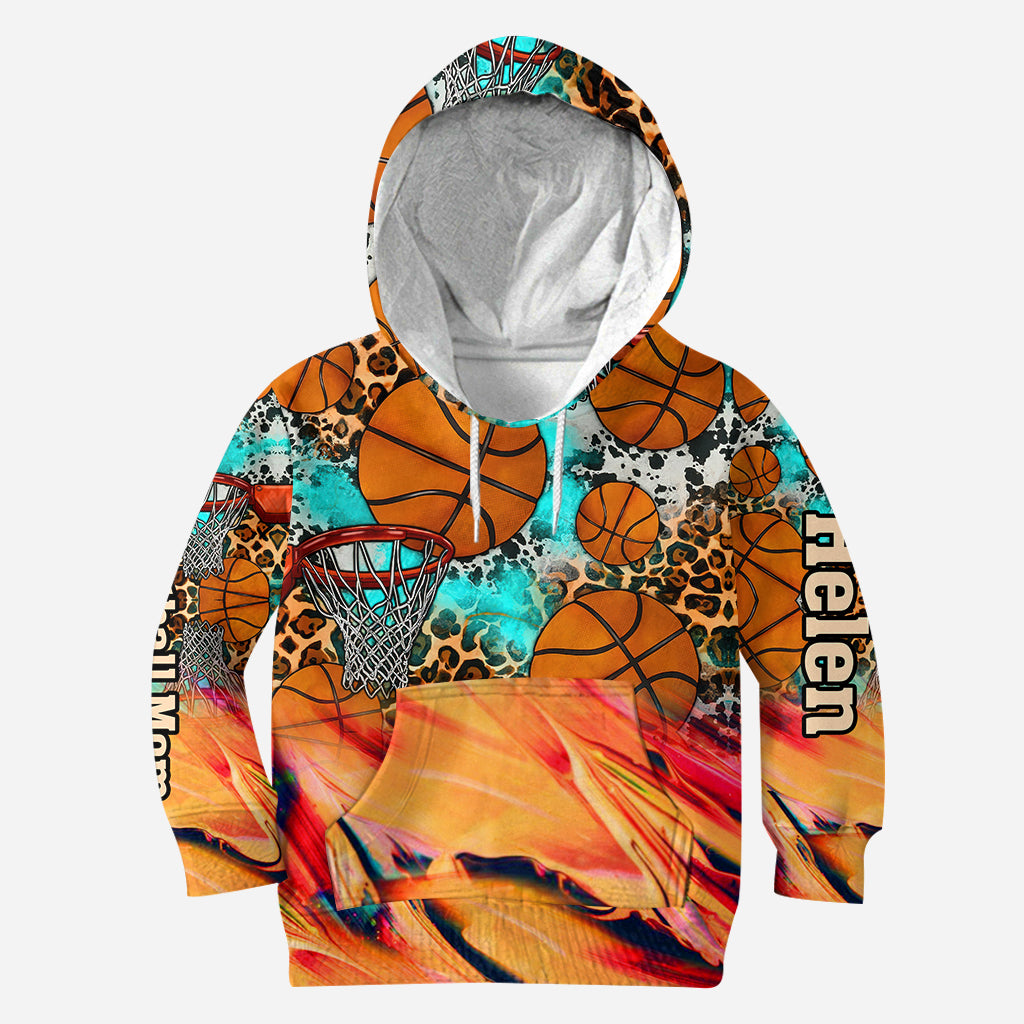 Maman basketteuse léopard - Sweat à capuche et leggings de basket personnalisés