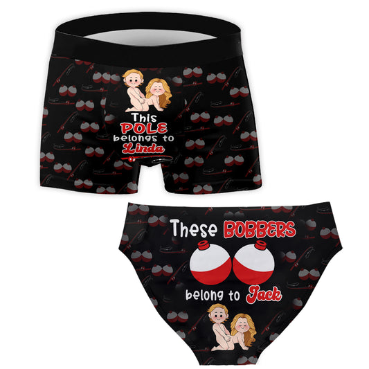 Vous appartiennent - Slips de pêche personnalisés pour femmes et boxers pour hommes