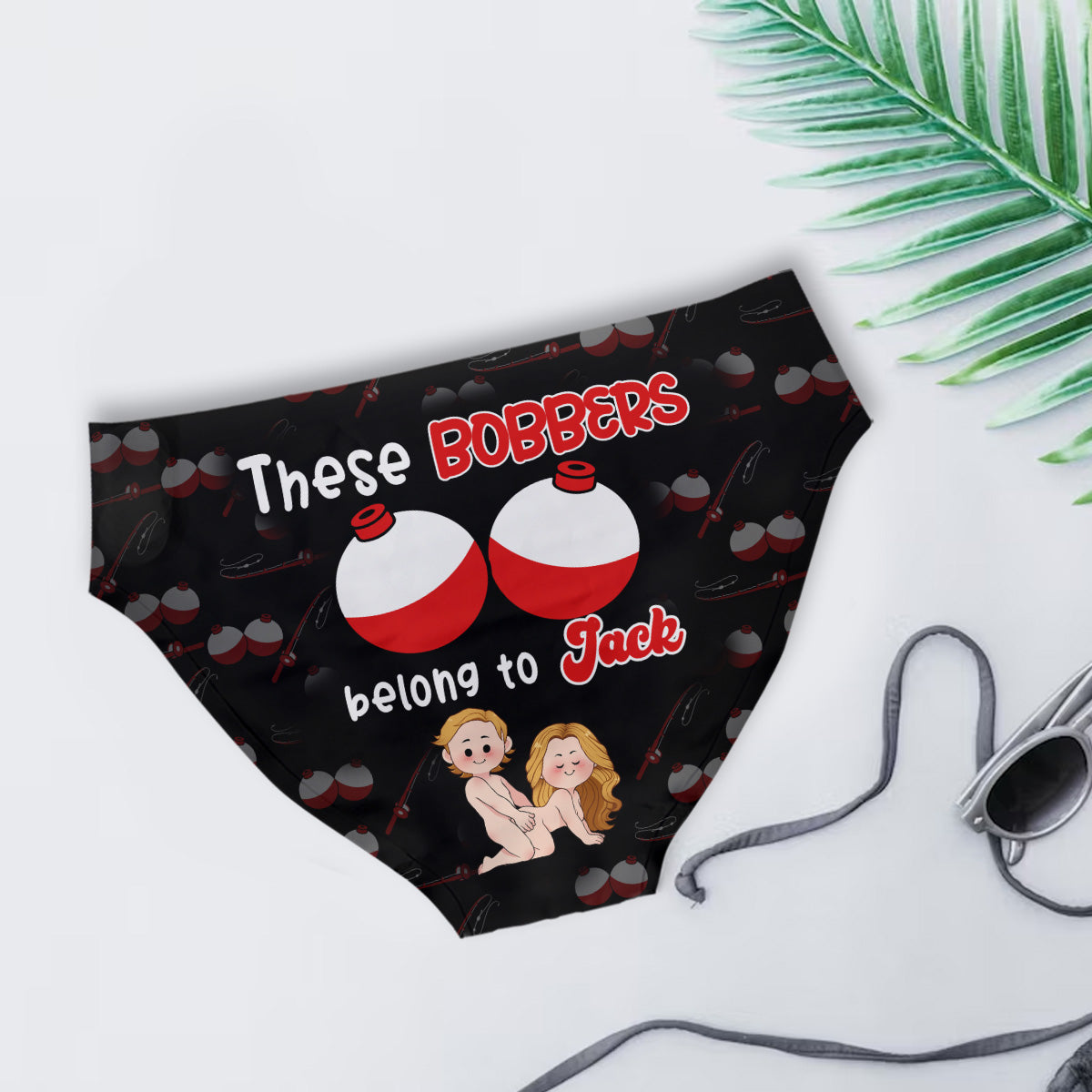 Vous appartiennent - Slips de pêche personnalisés pour femmes et boxers pour hommes