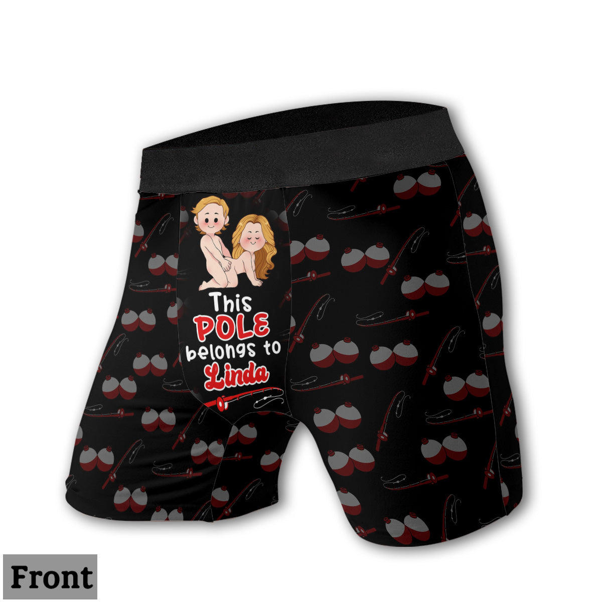 Vous appartiennent - Slips de pêche personnalisés pour femmes et boxers pour hommes