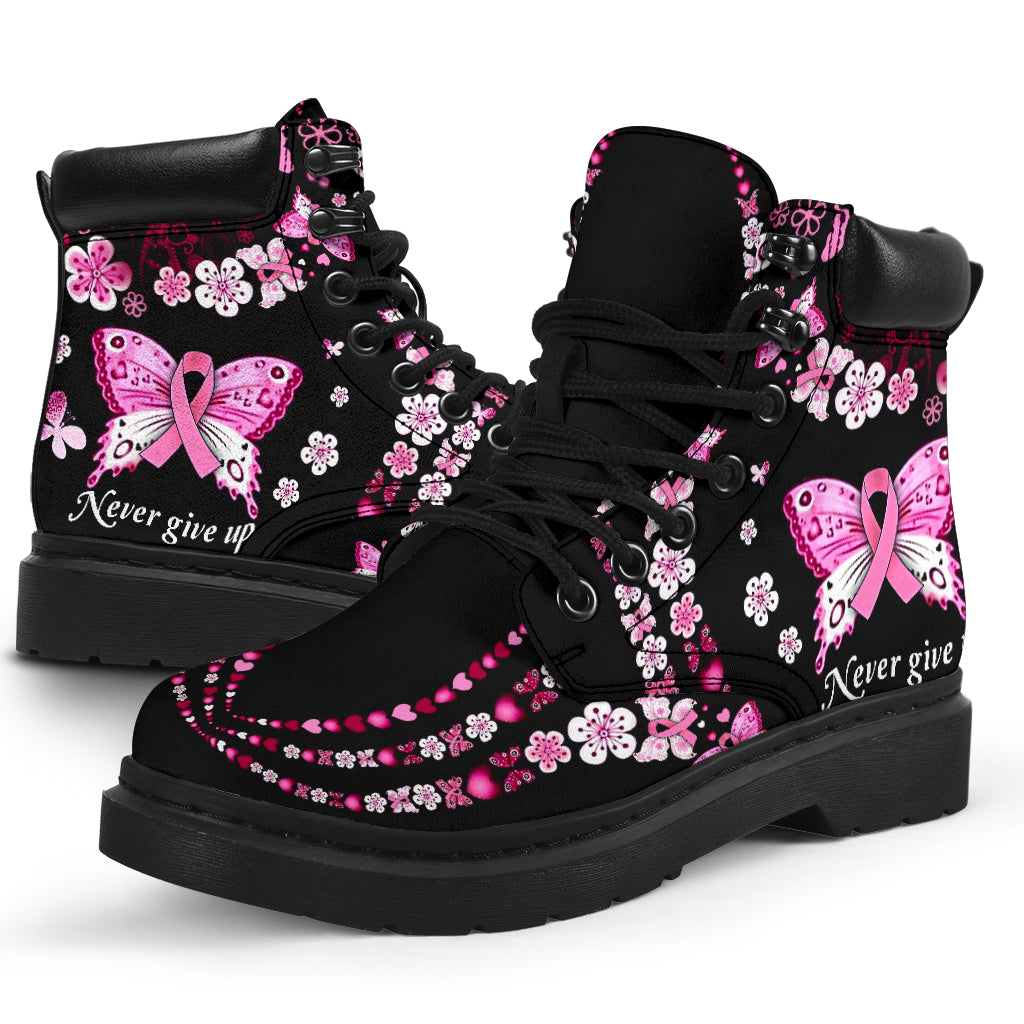 Ne jamais abandonner – Sensibilisation au cancer du sein – Bottes toutes saisons 0622