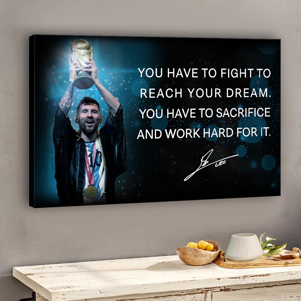 Il faut se battre pour réaliser son rêve - Toile et affiche de football