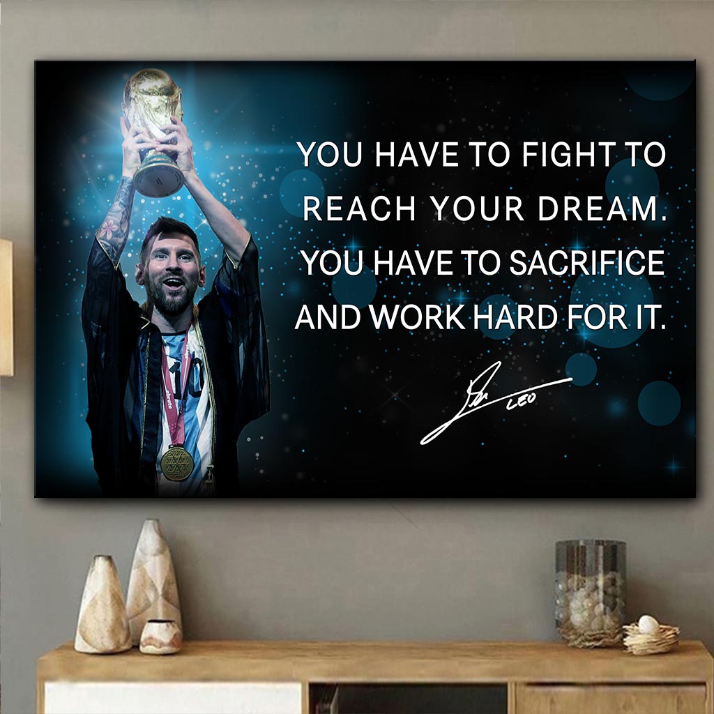 Il faut se battre pour réaliser son rêve - Toile et affiche de football