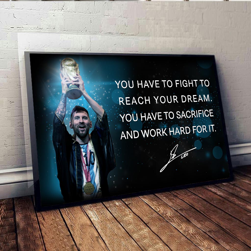 Il faut se battre pour réaliser son rêve - Toile et affiche de football
