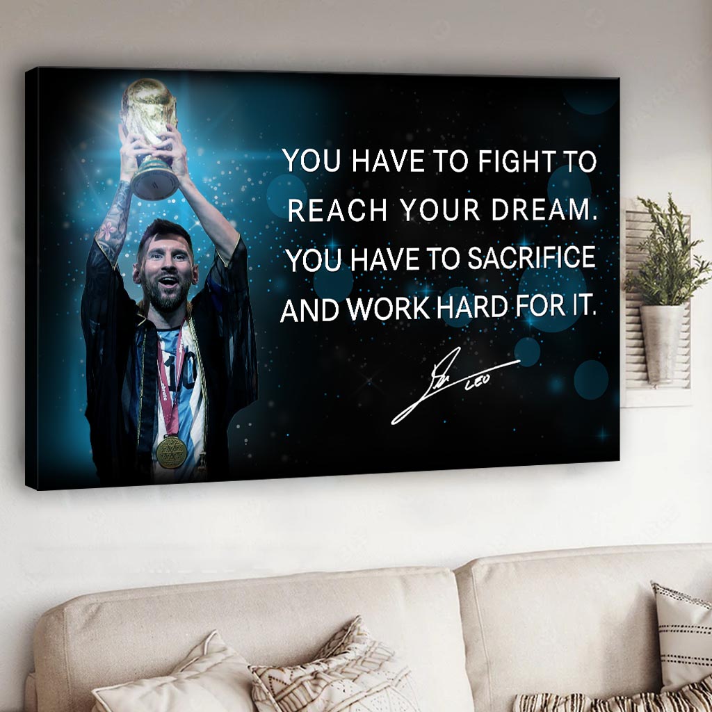 Il faut se battre pour réaliser son rêve - Toile et affiche de football