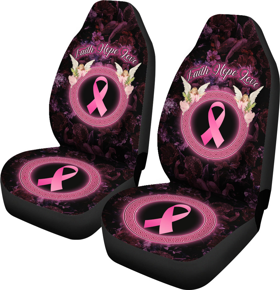 Housses de siège Faith Hope Love Angel pour la sensibilisation au cancer du sein 0622