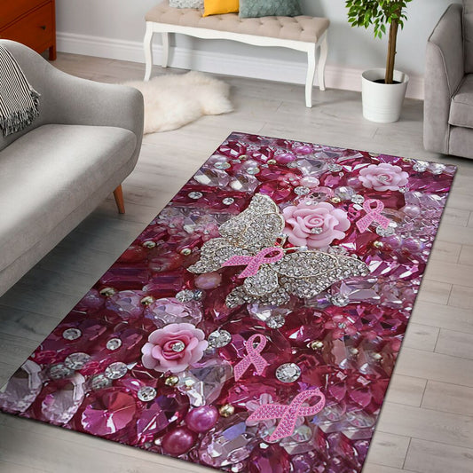 Tapis de sensibilisation au cancer du sein à motif de guerrière rose 0622