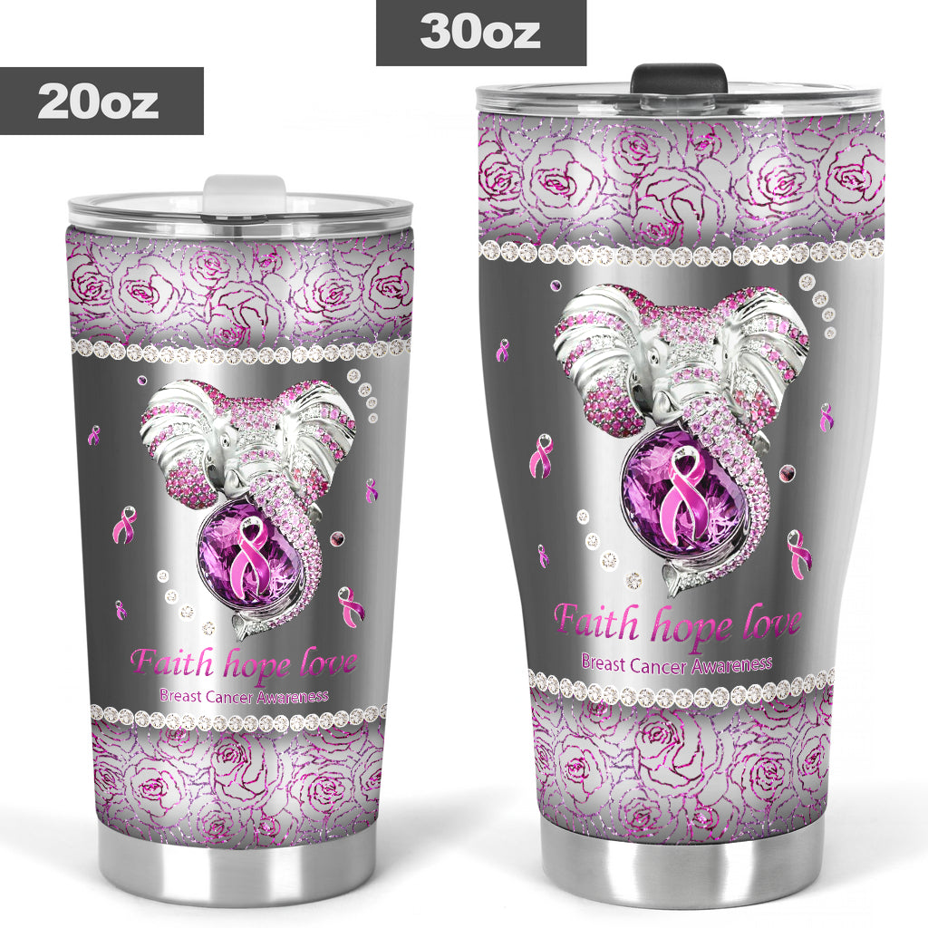 Gobelet de sensibilisation au cancer du sein « Foi, Espoir, Amour » 0622