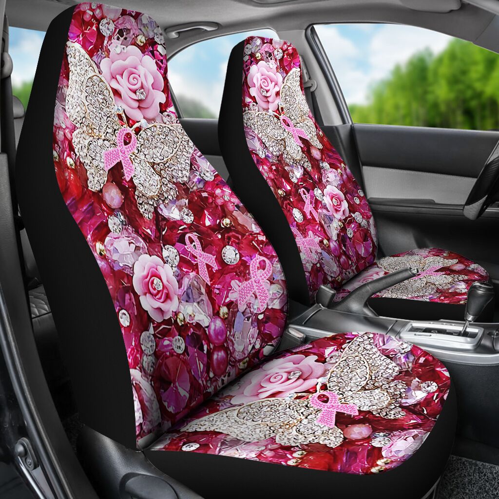 Pink Warrior Pattern Breast Cancer Awareness Seat Covers 0622
