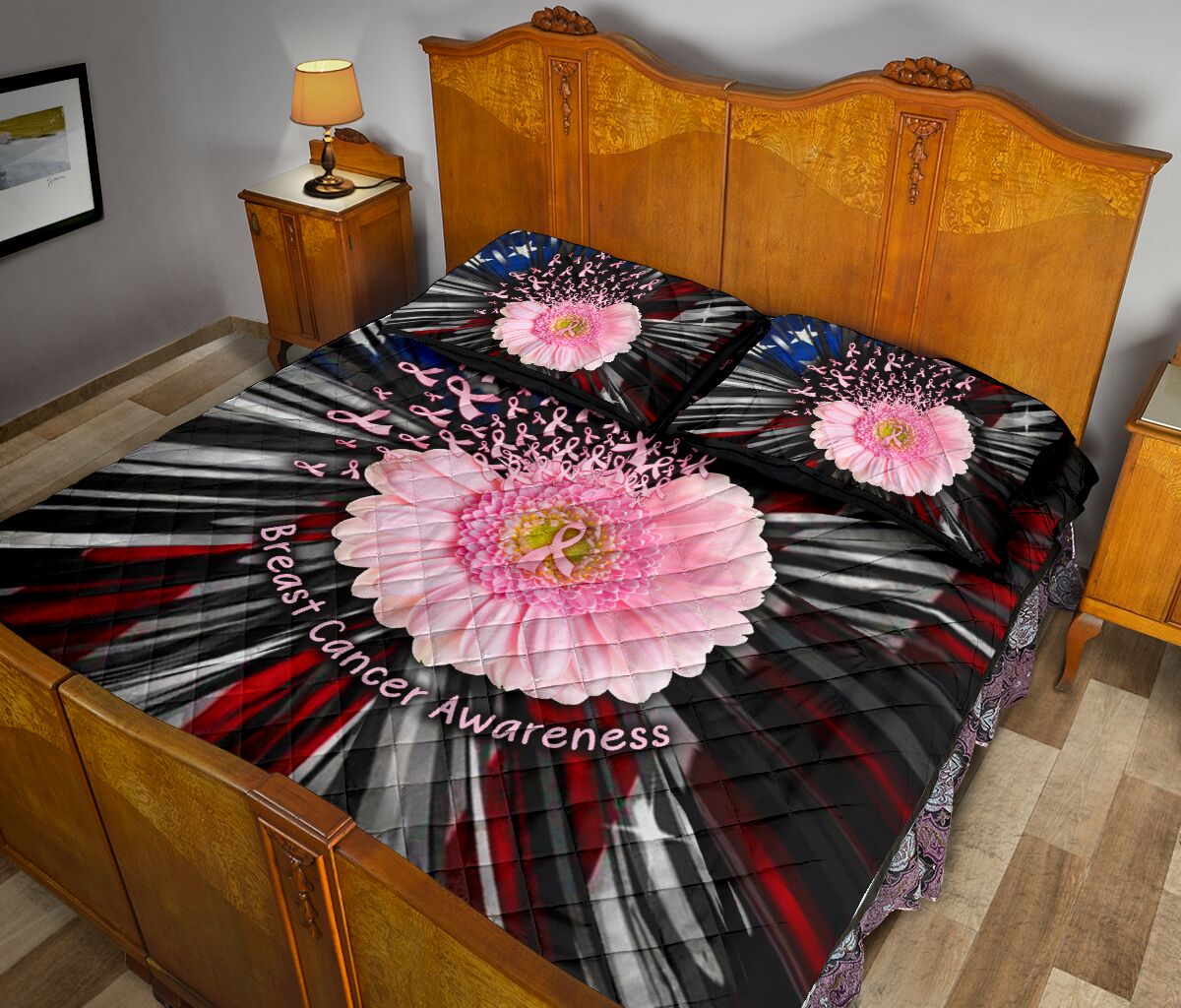 Ensemble de courtepointe de sensibilisation au cancer du sein 0622