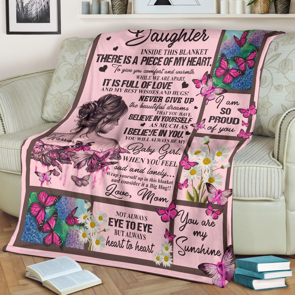 To My Daughter Breast Cancer Awareness Blanket 0622