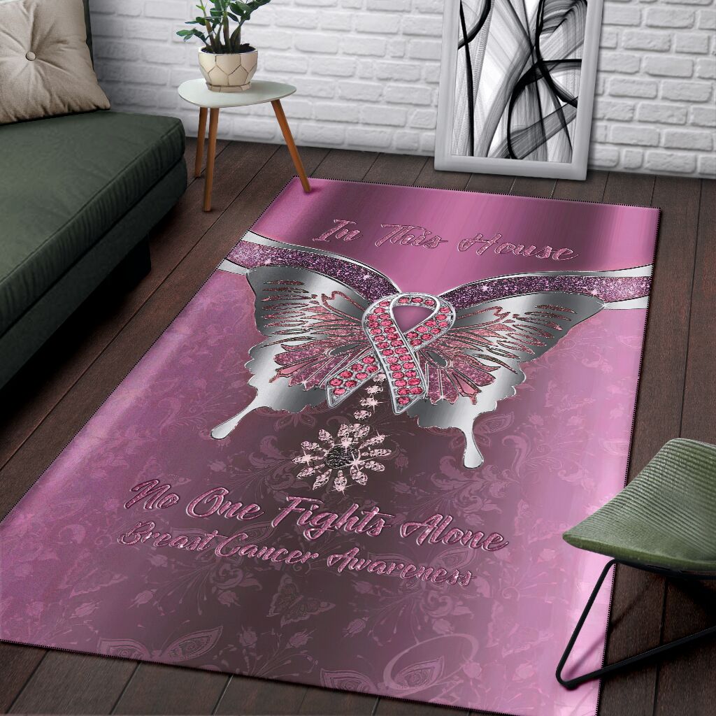 Dans cette maison, personne ne lutte seul contre le cancer du sein - Tapis de sensibilisation 0622
