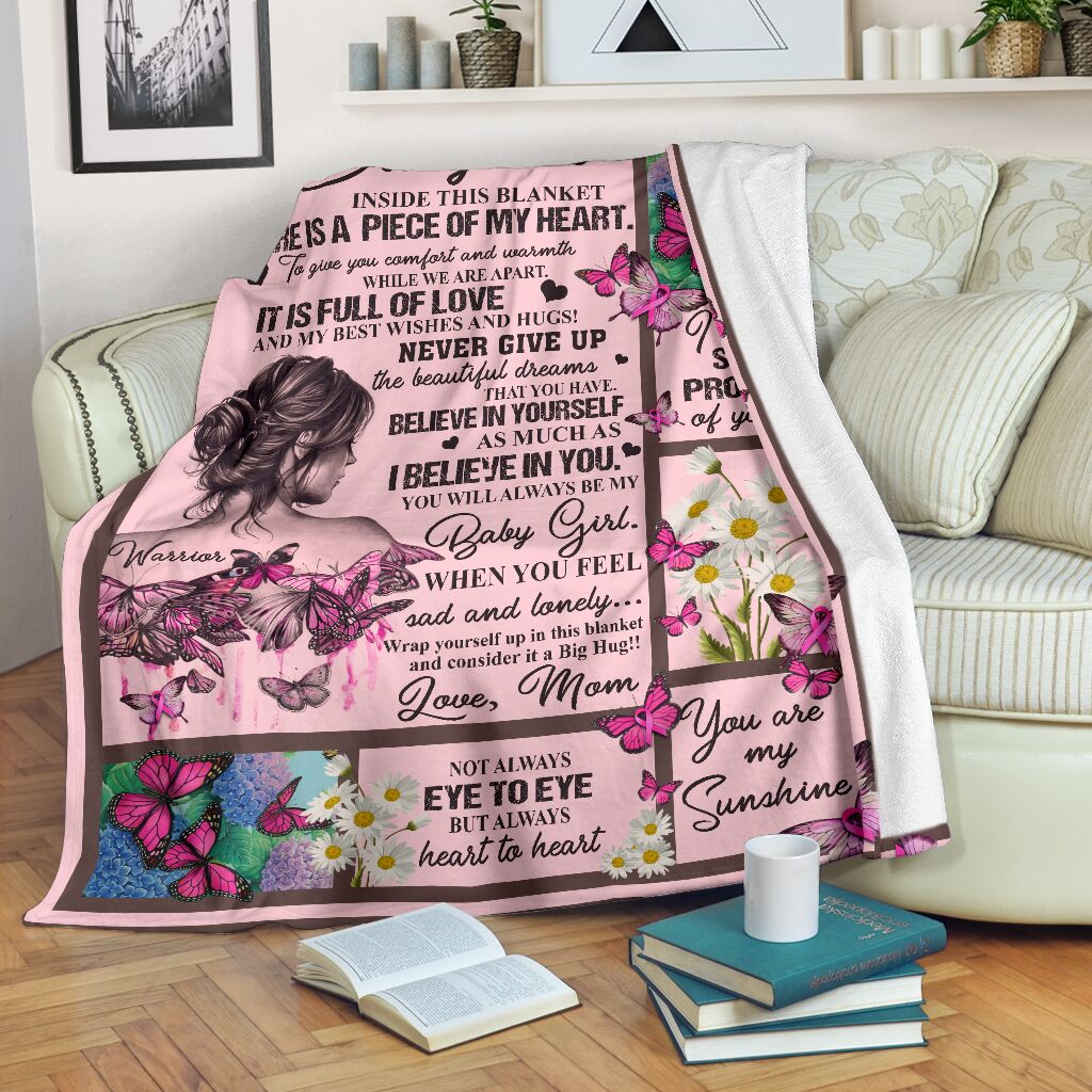 To My Daughter Breast Cancer Awareness Blanket 0622
