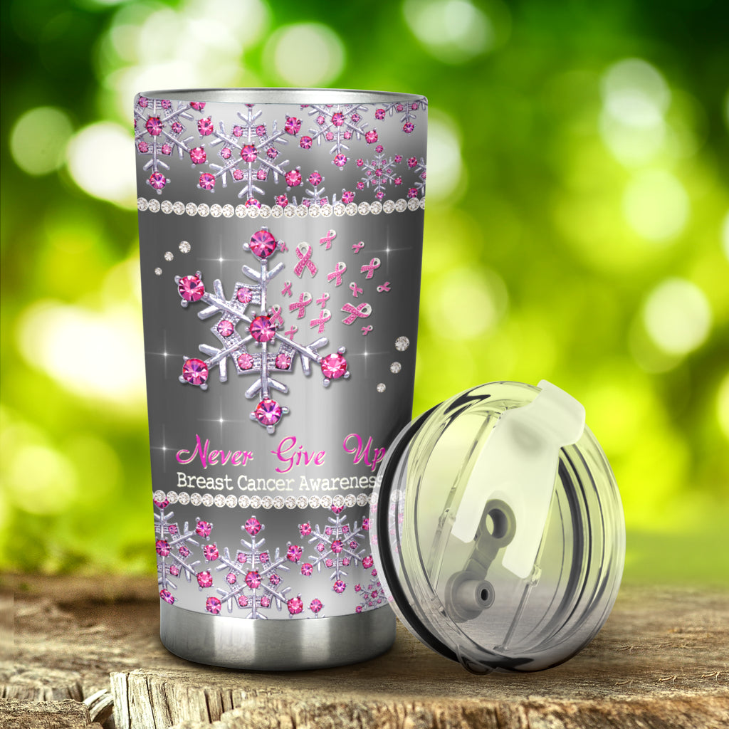 Gobelet de sensibilisation au cancer du sein « Ne jamais abandonner » 0622