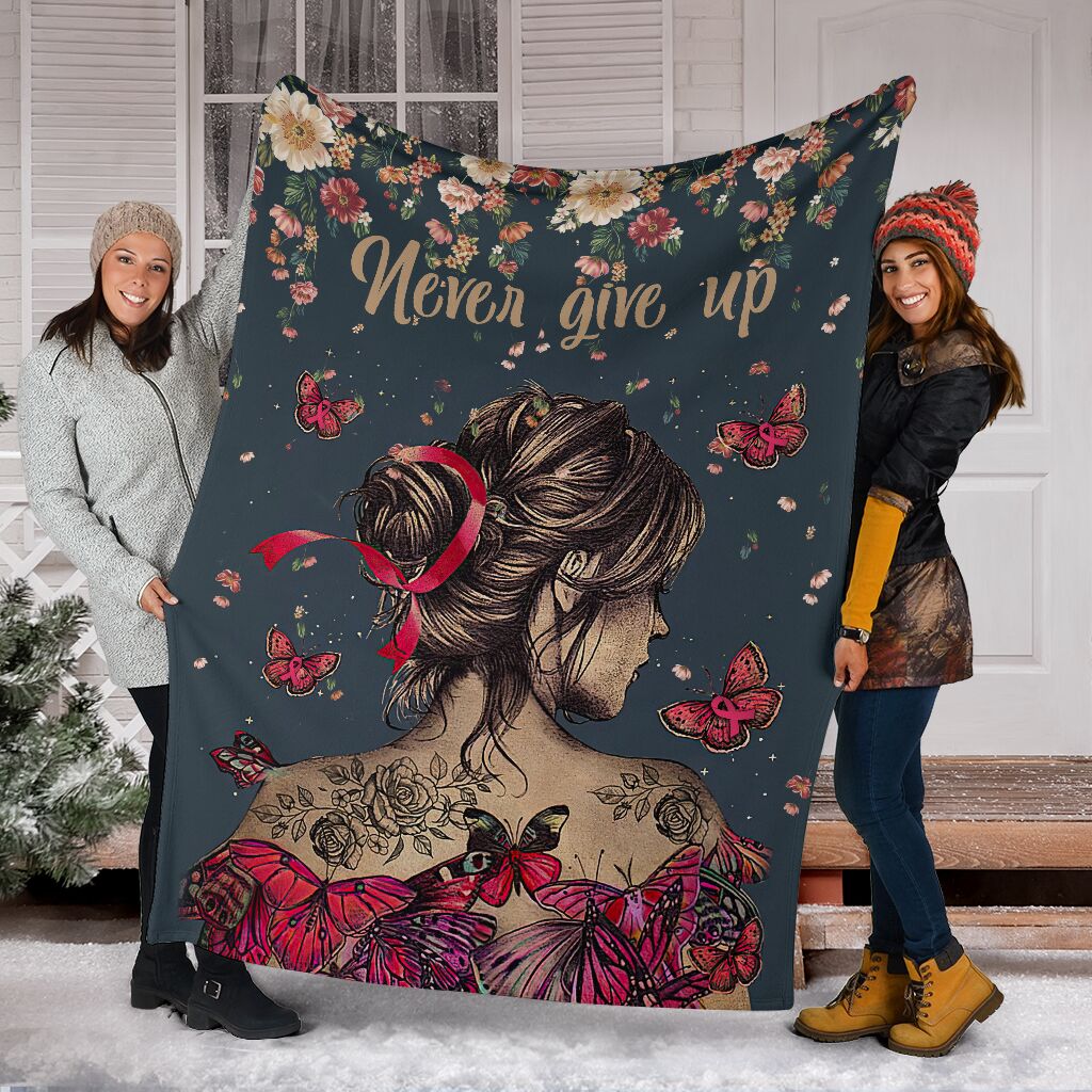 Couverture de sensibilisation au cancer du sein « Ne jamais abandonner » 0622