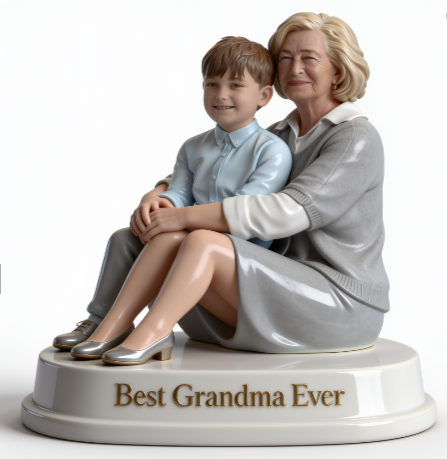 Custom Best Grandma Ever Any Photo – Custom Grandmother and Grandson Personalized Shaped Acrylic Plaque Keepsake Gift for Home, Living Room, and Bedroom Display