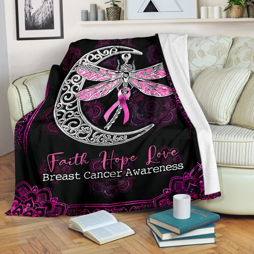 Never Give Up Breast Cancer Awareness Blanket 0622