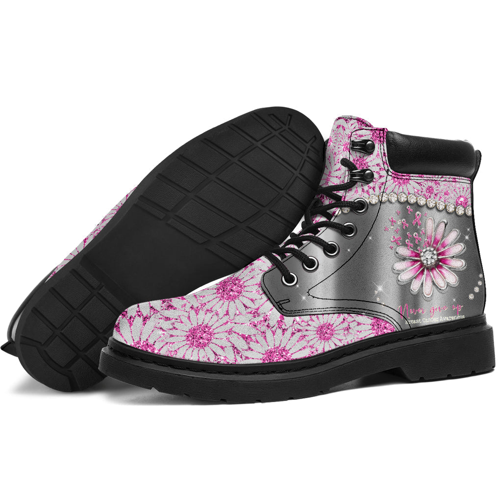 Ne jamais abandonner – Sensibilisation au cancer du sein – Bottes toutes saisons 0622