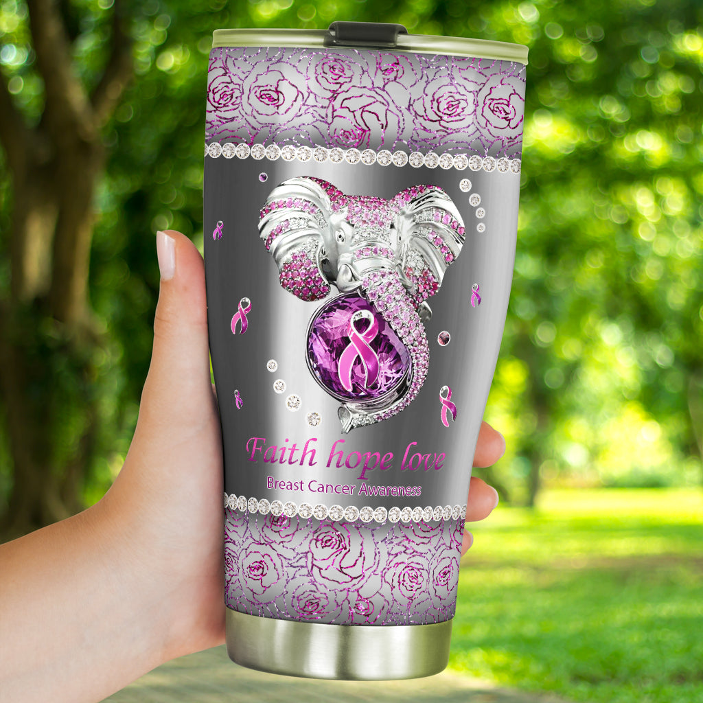 Gobelet de sensibilisation au cancer du sein « Foi, Espoir, Amour » 0622