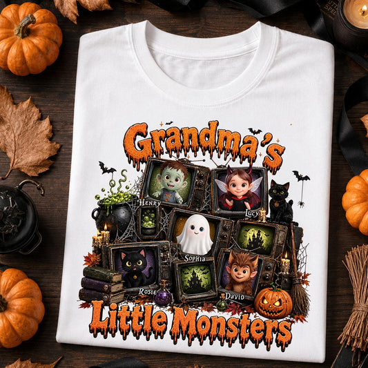 T-shirt Personnalisé Halloween pour Mamie - Télé Vintage Cadeau Effrayant pour Mamie