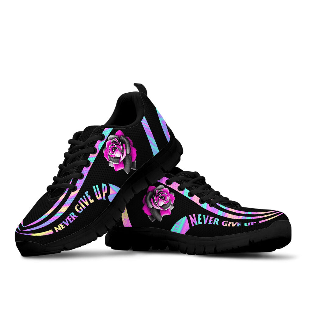 Never Give Up Breast Cancer Awareness Sneakers 0622