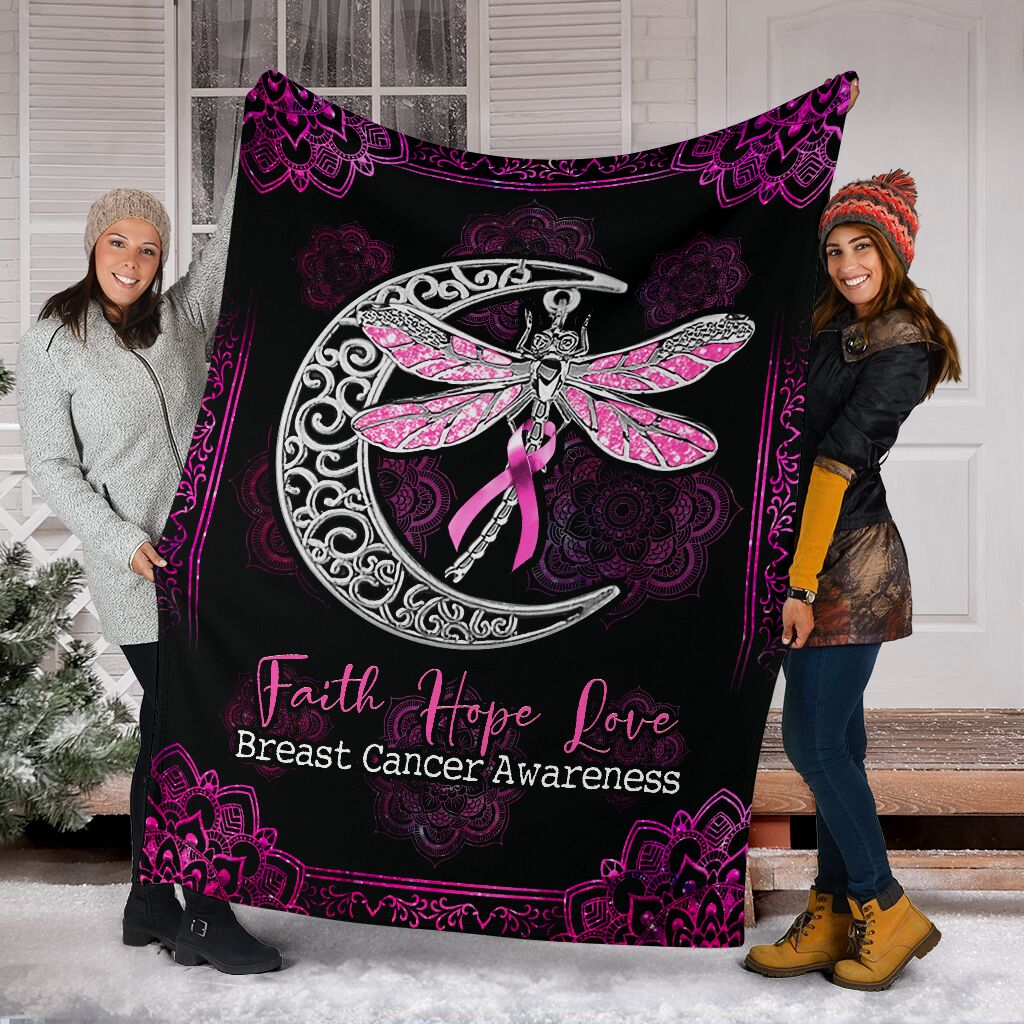Never Give Up Breast Cancer Awareness Blanket 0622