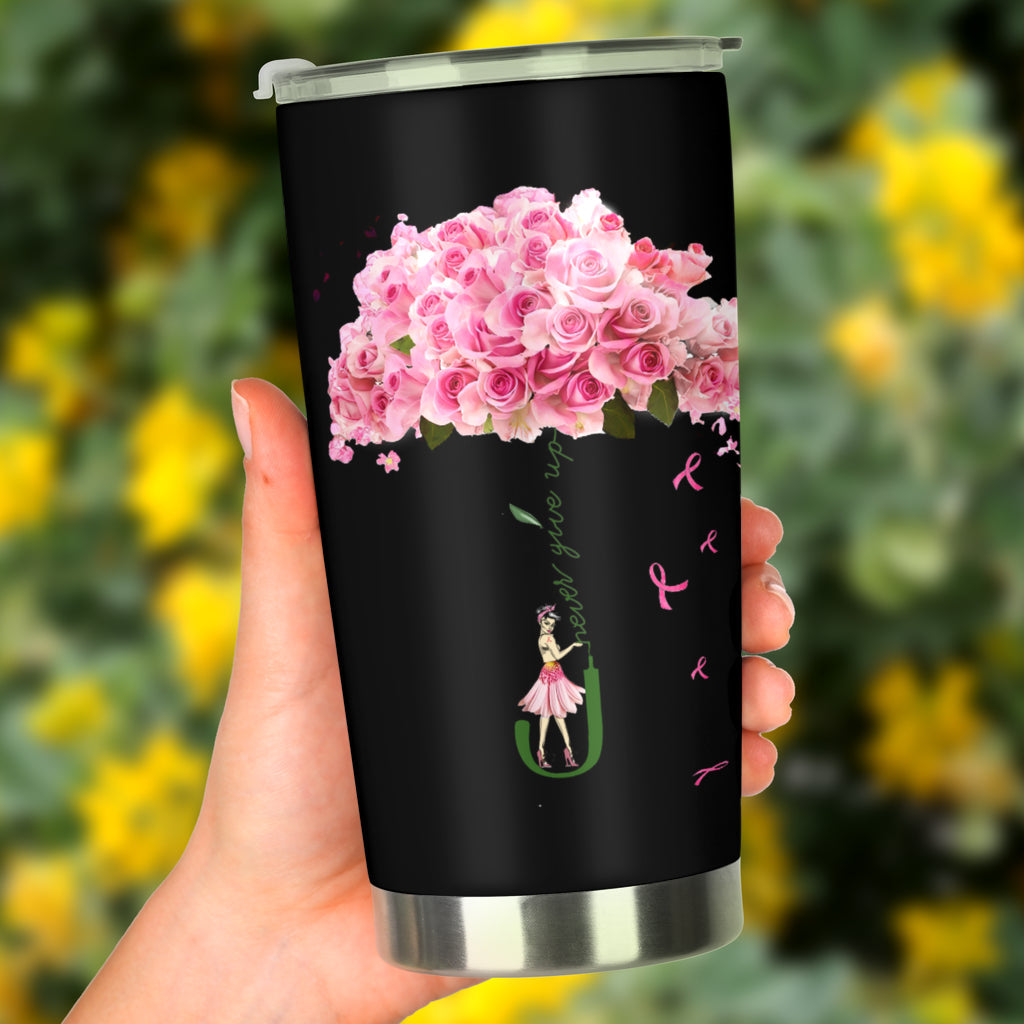 Gobelet de sensibilisation au cancer du sein « Ne jamais abandonner » 0622