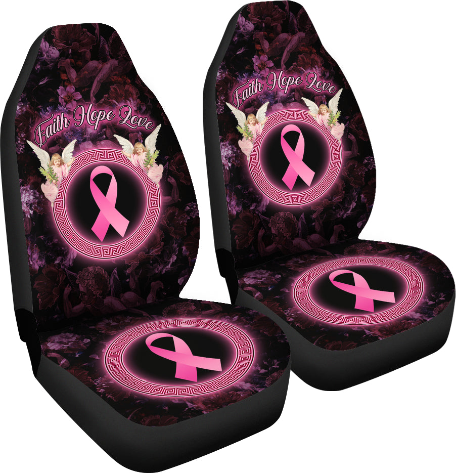 Housses de siège Faith Hope Love Angel pour la sensibilisation au cancer du sein 0622