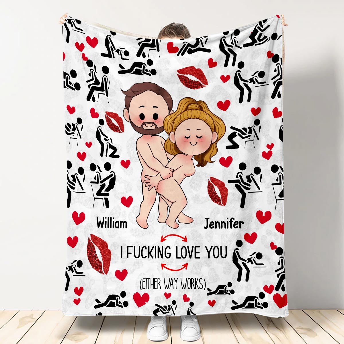 I Love You - Personalized Couple Blanket