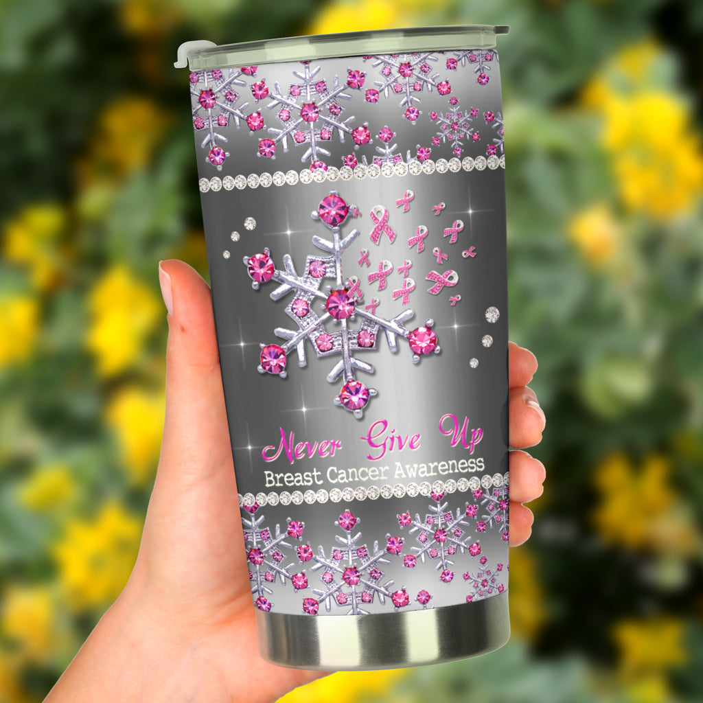 Gobelet de sensibilisation au cancer du sein « Ne jamais abandonner » 0622