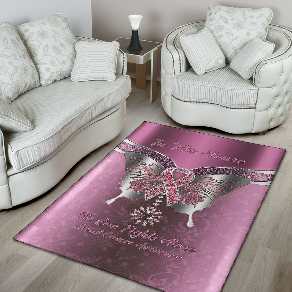 Dans cette maison, personne ne lutte seul contre le cancer du sein - Tapis de sensibilisation 0622