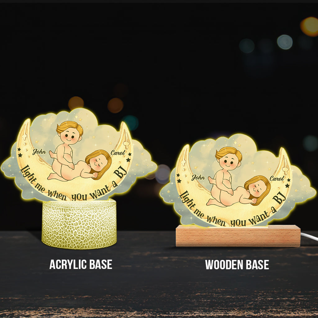 Allume-moi quand tu veux une fellation - Plaque lumineuse personnalisée en forme de couple