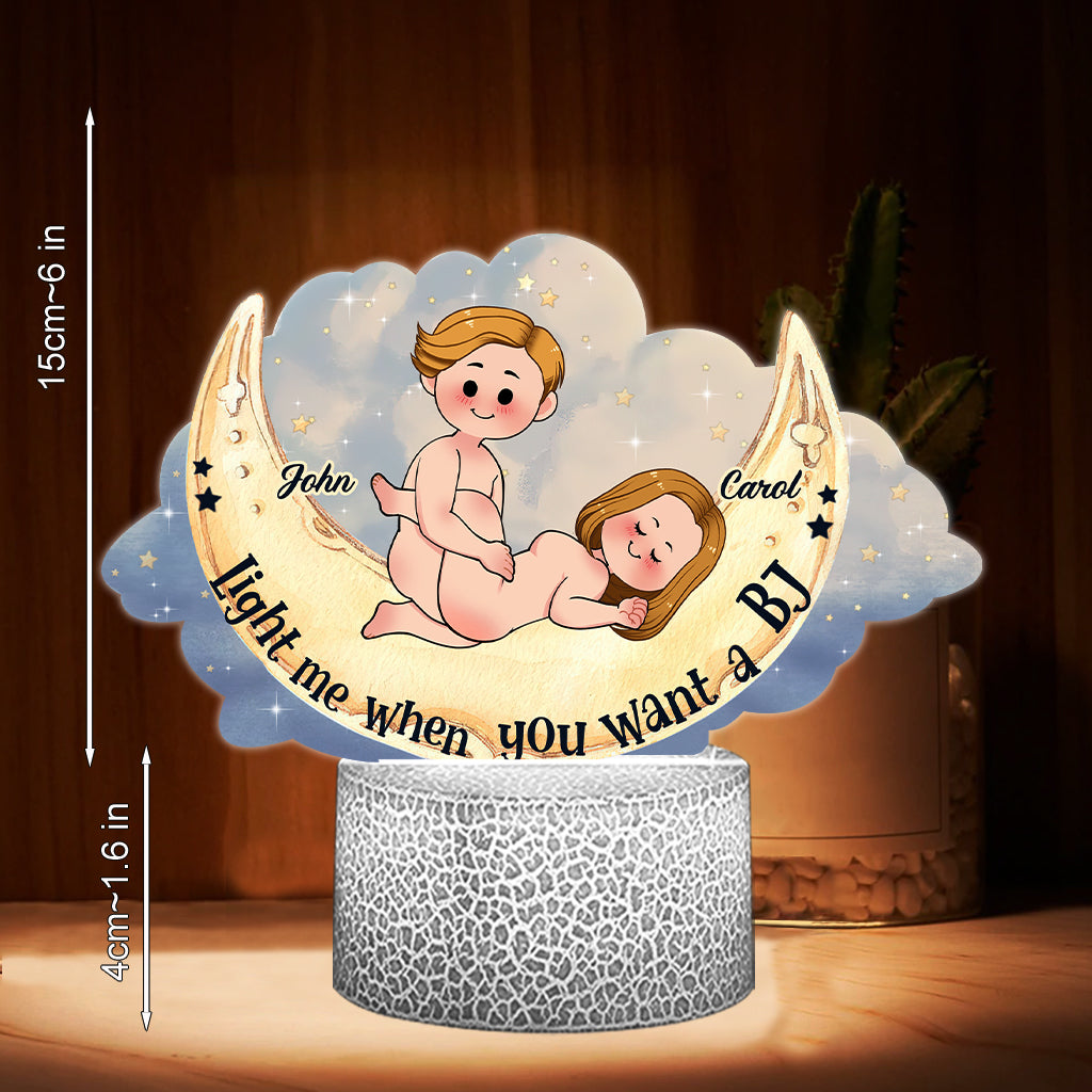 Allume-moi quand tu veux une fellation - Plaque lumineuse personnalisée en forme de couple